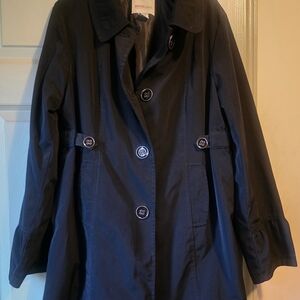 Women’s Navy Trench Coat - Classic Button Front